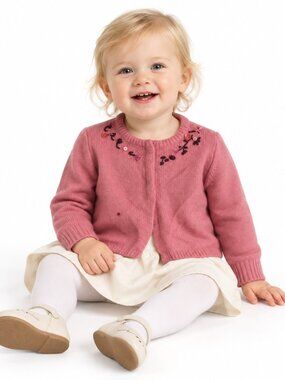 3 Pommes Pink Baby Cardigan – 18 Months – New